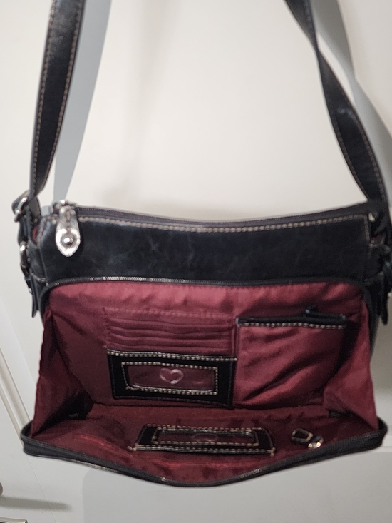 Giani Bernini Leather Organizer Crossbody Black Multi Zip main image 4